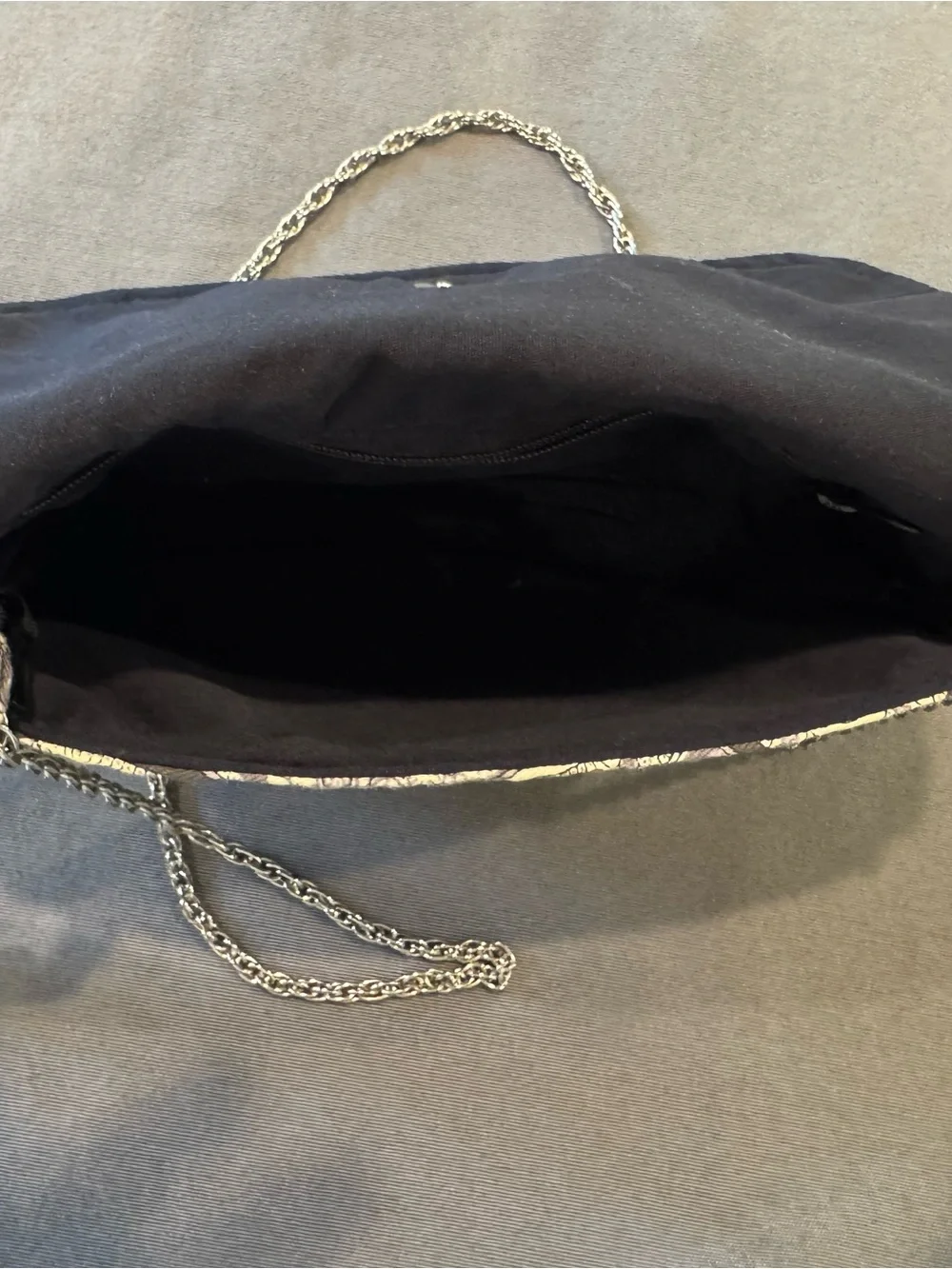 Madison Black and Gold Paisley Wristlet Clutch